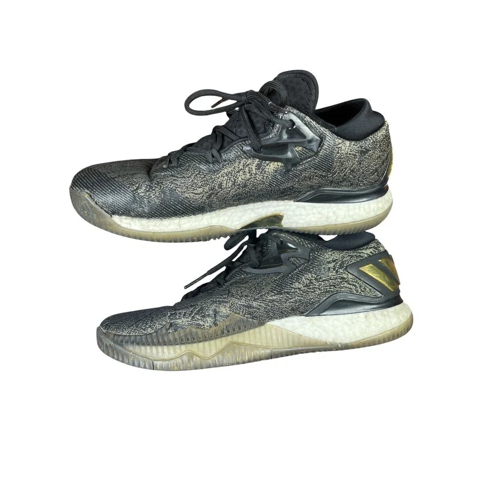 Adidas Crazylight Boost Low 2016 B39061 Sneaker Mens 10 Black Gold Running Shoes